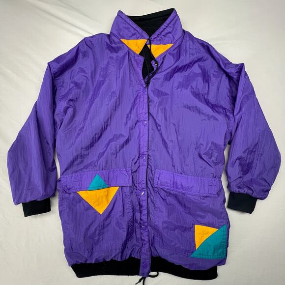 Current Seen Vintage 90s Reversible Windbreaker Jacket | Retro Sportswear Purple - Picture 9 of 15